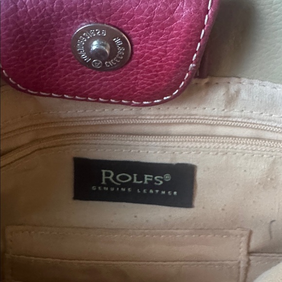 Rolfs Red Leather Initial M purse - Picture 4 of 5